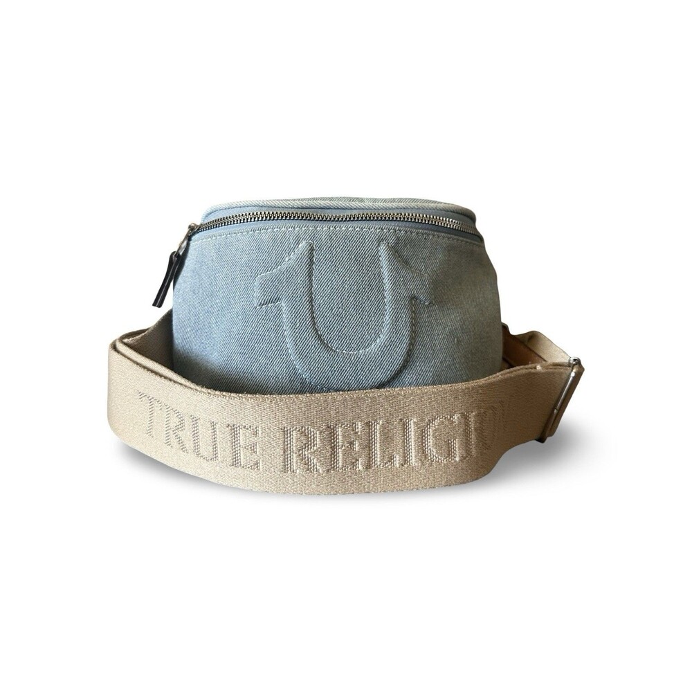 TRUE RELIGION BLUE DENIM CROSSBODY X-BODY BAG +  UNISEX  AUTHENTIC